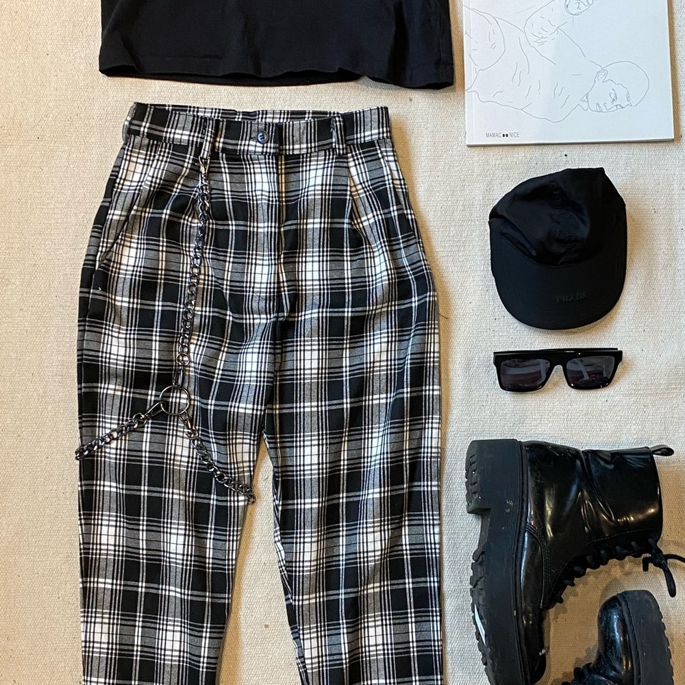 LF plaid print pants